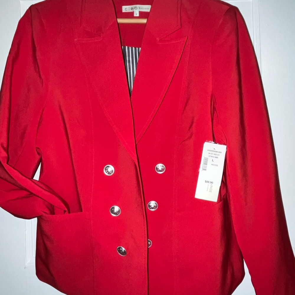BNWT Cleo Double-Breasted Red Blazer
